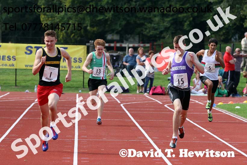 Mens 400 metres at the Northern Inter-Counties under-17s and 15s at Witton Park, Blackburn. Photo: David T. Hewitson/Sports for All Pics